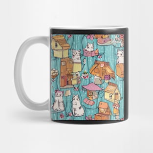 Abstract cats and cottages Mug